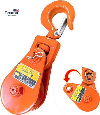 Snatch Block with Hook, 2 Ton Wll,Suitable for 3/8'' Wire Ropes, Snatch Block Pul