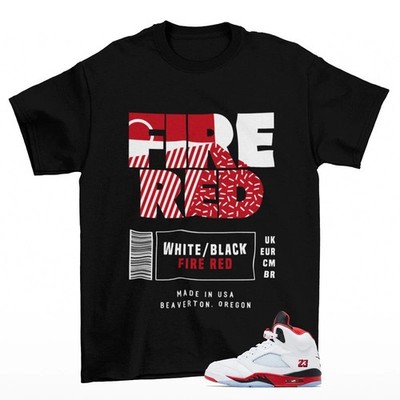 Box Label Sneaker Shirt Black to Match Retro Fire Red TRENDING