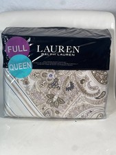 Ralph Lauren Estella Paisley Full Queen Duvet Cover Set Cream Multi 3PC NWT