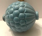 VINTAGE BLUE MILK GLASS LIGHTNING ROD BALL GRAPE CLUSTER