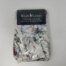 New VINTAGE Ralph Lauren BLAINE Floral Ruffled 2 Standard Pillowcases