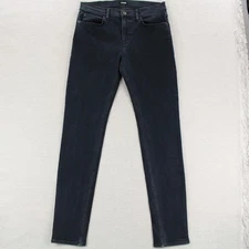 Hudson Axl Skinny Zip Fly Jeans Mens 32x33 Dark Blue Denim Cotton Tencel Stretch