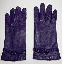 VTG Genuine Dark Purple Leather Driving Gloves Size 7.5 Made in India