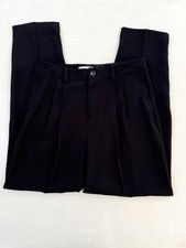 Vince Black High Rise Pleated Straight Leg Trousers 8