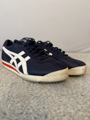 Onitsuka Tiger Stripes ASICS Corsair Deep Navy Men s US 8 Sneaker Shoe Red White