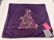 Sara Miller Filigree Tree Deep Plum Seasonal/Festive Cushion Cover - 50x50cm