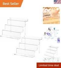 Acrylic Riser Display Shelf, Clear Display Stand for Amiibo Funko POP Figures...