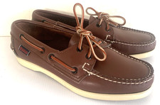 Sebago Docksides Brown Leather Boat Shoes Made in USA Womens Sz 8M #23553 57-580