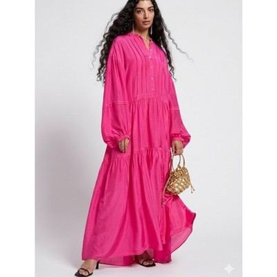 & Other Stories Savior Relaxed Lace Trimmed Tunic Dress