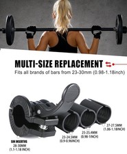 Barbell Clips Collars Pair Of 1 Adjustable Barbell Clamps .98 - 1.19 Black