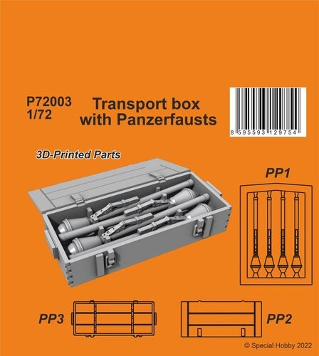 Cmk 129-P72003 - 1:72 Transport Box with Panzerfausts