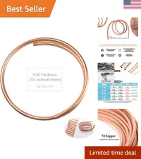 Seamless Soft Copper Tubing 5/8" OD x 9/16" ID, 5 Ft for DIY & Cooling Systems