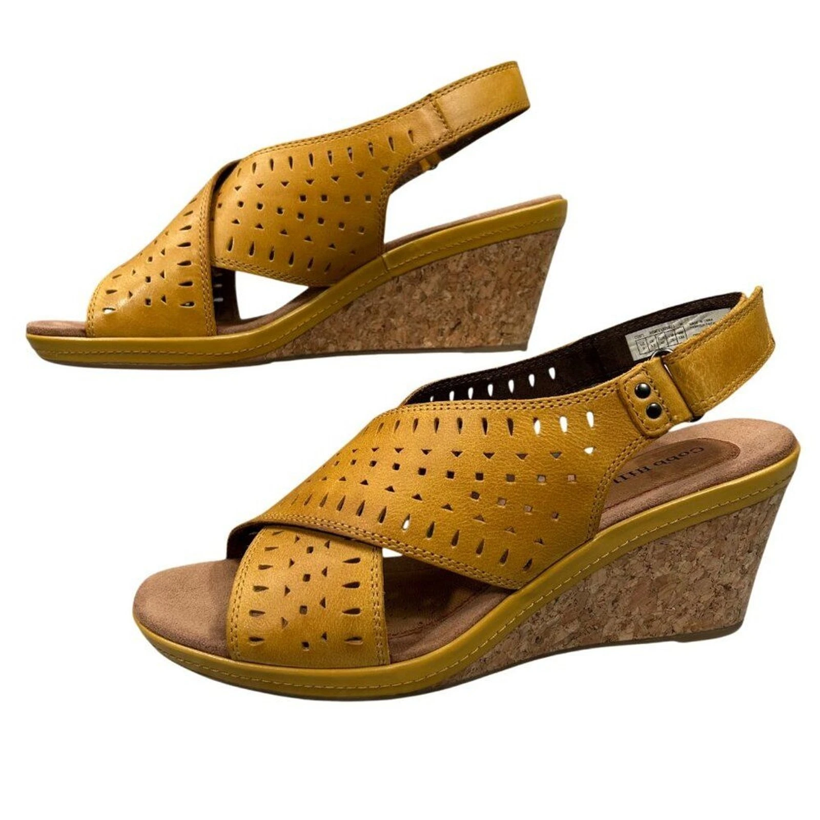 Sandali con zeppa Cobb Hill New Balance Janna Sunbeam gialli slingback sughero taglia 9