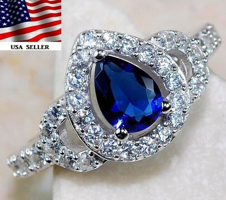 2CT Heat Treated Kyanite 925 Solid Sterling Silver Ring Sz 7 &2-5