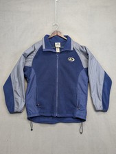 Vintage Adidas Soccer Fleece Jacket Mens L Blue Striped Zip Warm Up Full Zip