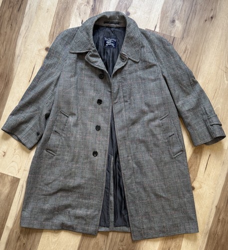 Vintage Burberry Houndstooth Print Long Coat