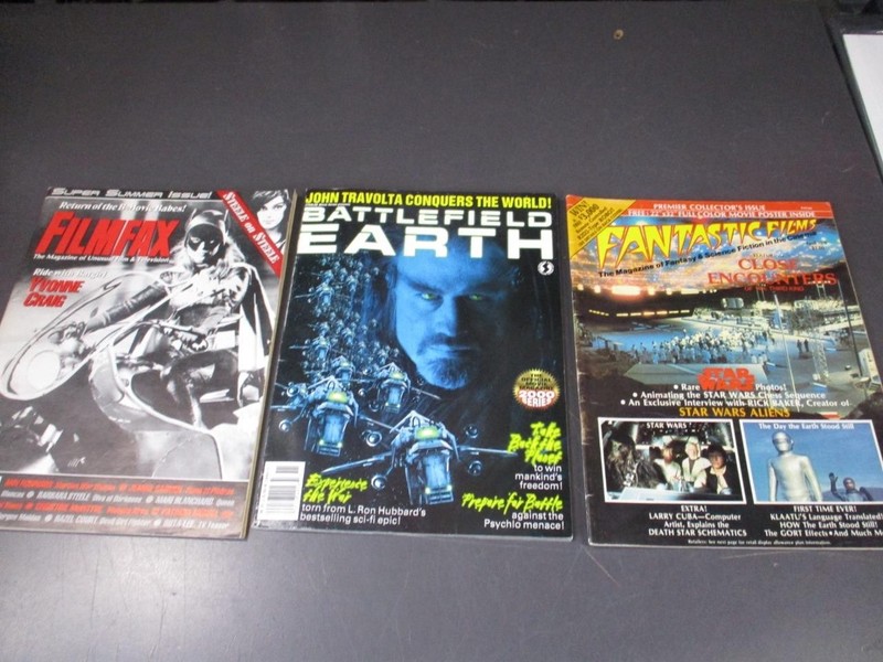 SCI-FI MAGAZINES LOT OF 3 VINTAGE PRE-OWNED FILMFAX.BATTLEF-EARTH/FANTASTIC FILM