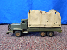 1950's Military Canvas Army Canvas Friction Truck 10" Japan Tin Toy