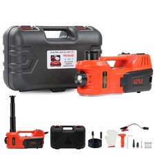 Auto Cric idraulico 5T, Cric elettrico 4 in 1 12V con pompa gonfiabile e