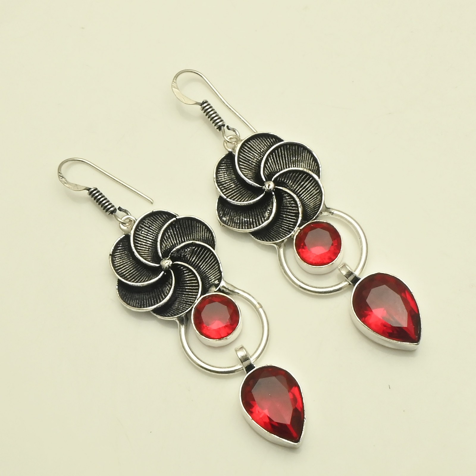 Garnet Gemstone Handmade Drop Dangle Earrings Jewelry Gift For Women 2