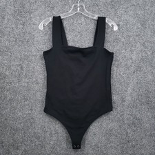 Abercrombie Fitch Square Neck Bodysuit Womens M Medium Black Sleeveless Soft