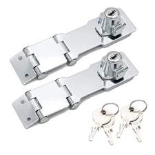 Heavy Duty Concealed Safety Hasp Lock, 2PCS Double Hinge Keyed, Flexible Link...