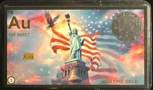 1/3 Grain .999 Gold America 250 Years Semiquincentennial Series #3 /10 Art Card