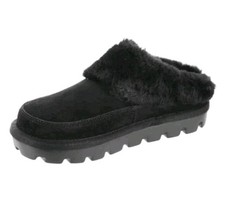 Koolaburra by UGG Tizzey New in Box Black Suede Faux Fur Womens Slipper Size 10
