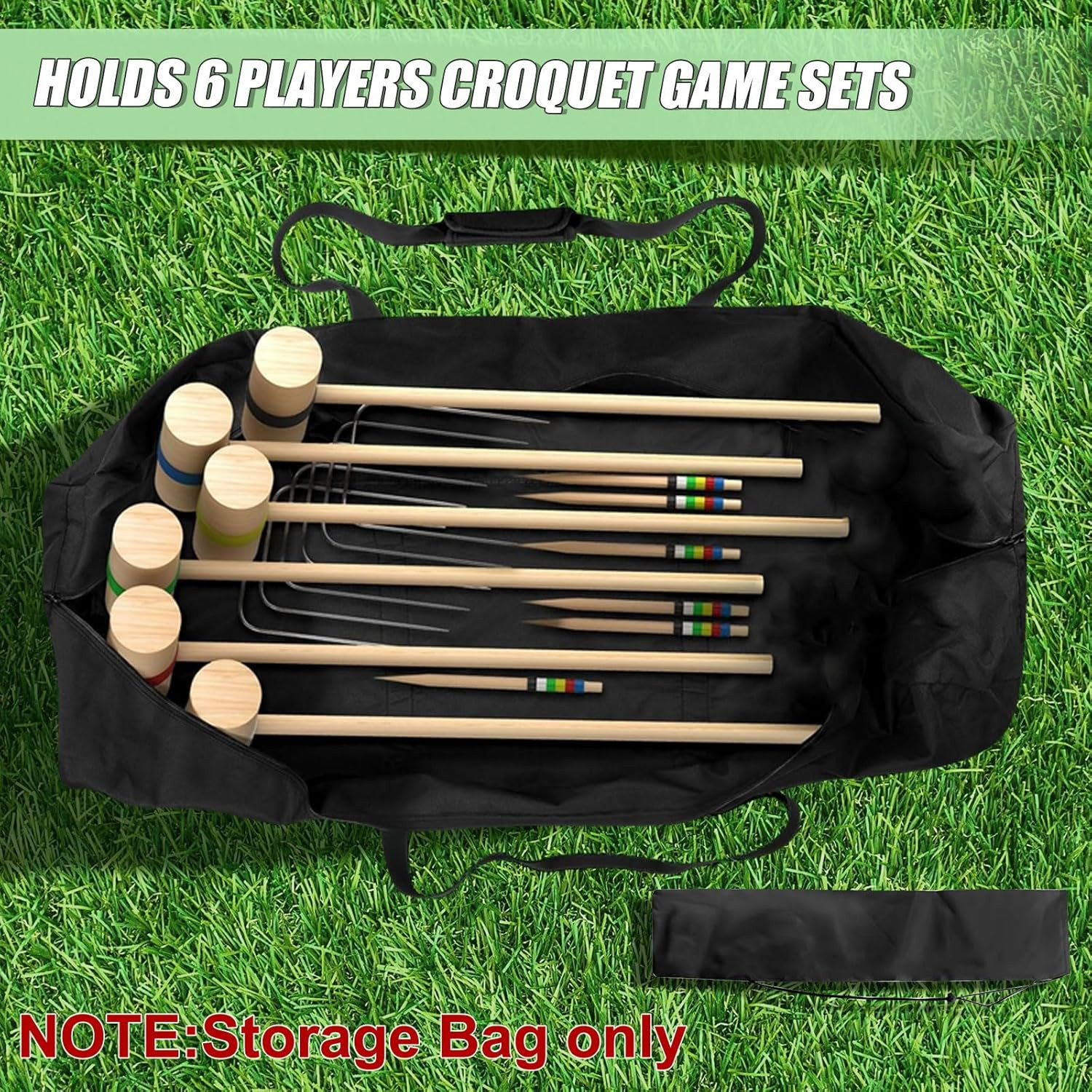 Croquet Set Carry Bag,[40" 840D Oxford/Equipped with Ball Storage Bag] for Holdi