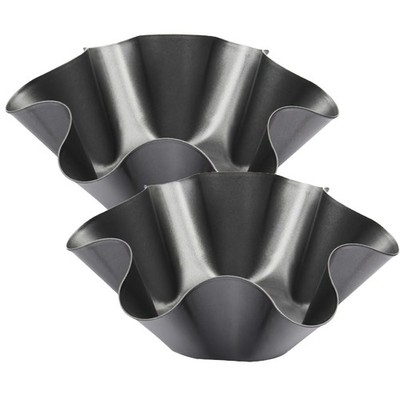 Cielasis 2 Pack 8.5'' Nonstick Large Taco Shell Bowl   8.5 inches, Black 