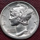 1916 S Mercury Dime 10c UNC Uncirculated Full Bands #100177