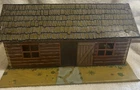 Vintage MARX Tin Litho Log Cabin Lodge 1950s MARx Toys USA