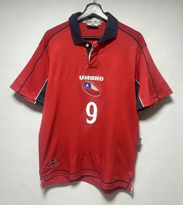 UMBRO チリ代表 ポロシャツ 赤　00s 90s 2001 Umbro Chile Home Soccer Jersey Ivan Zamorano Men L/G vintage
