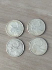 Lot Of 4 Canada 25 Cents/Quarter - 0.800 Silver Coin 1943 1964 1961 1964 Caribou