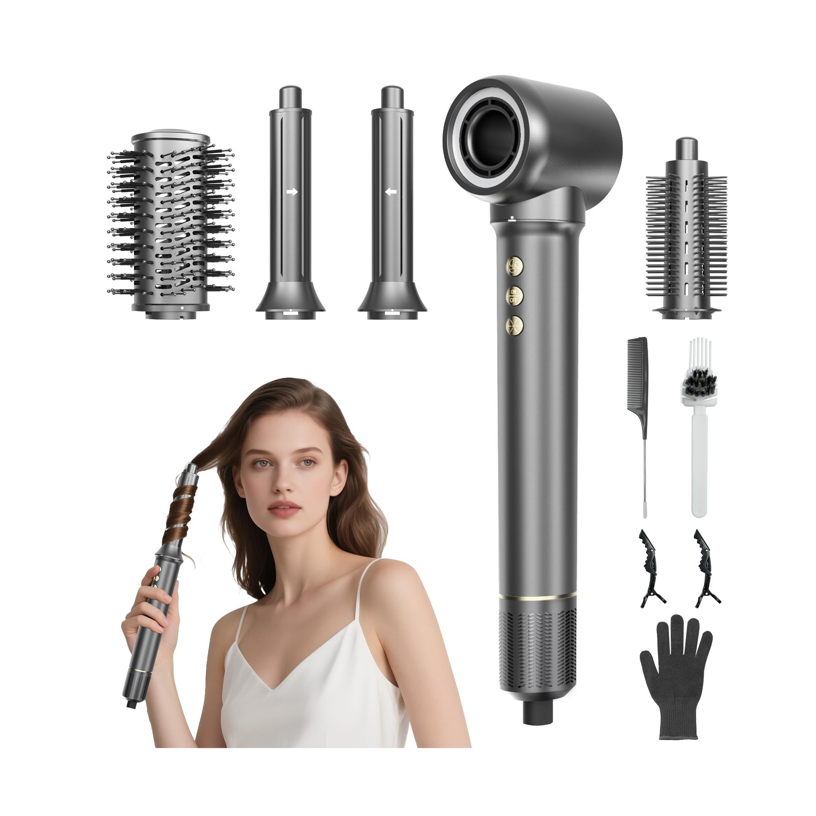 5 in 1 Hair Styler&Hair Dryer Brush,High-Speed Frizz-Free Blow Drye... Fast Ship