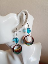 Ohrringe , Glasringe ,  Muranoglas , ca. 6 cm , Chic & Trendy , UNIKAT !