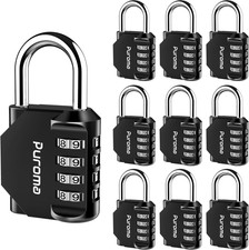 10 Pack Combination Lock for Locker 4 Digit Outdoor Waterproof Padlock for Schoo