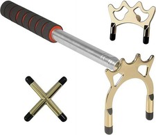 Retractable Pool Cue Bridge Stick Set with 3 Removable Brass Bridge Heads Sno...