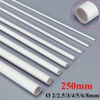 Ø 2/2.5/3/4/5/6/8mm Hohl Weiß ABS Kunststoffrohr Rundstab DIY Modell Länge 250mm