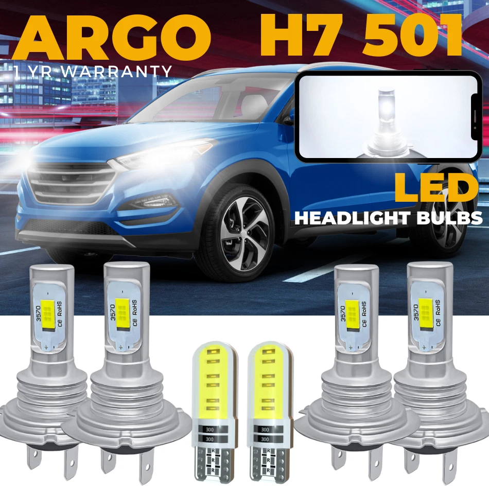 Fits Hyundai Tucson Led Xenon 2015-2020 High Low Headlight Side Light Bulbs