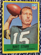 VINTAGE 1967 BART STARR #82 PHILADELPHIA FOOTBALL CARD-PACKERS-RAW EXCELLENT