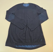 Smartwool Men's Intraknit Thermal Merino Base Layer Crew Navy Blue Large FLAWS
