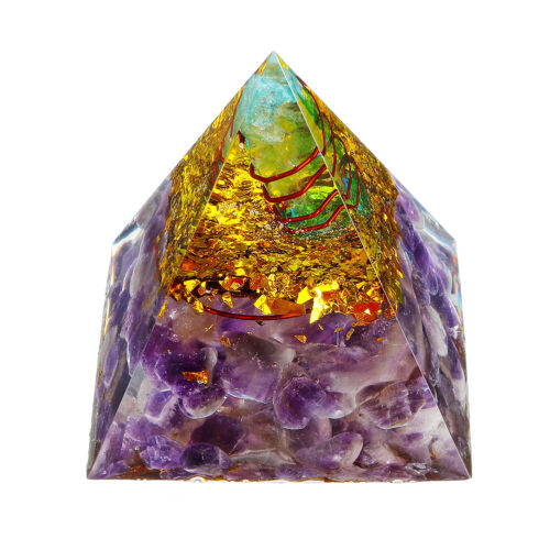 Orgone Pyramid Amethyst Peridot Crystal Healing Energy EMF Protect Meditation - Bild 11 von 15
