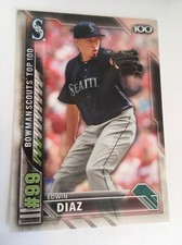 2016 Bowman Scouts Top 100 Jumbo 5x7 Edwin Diaz Mariners BTP99 #’d /49