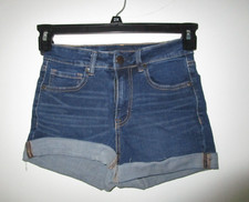 Aeropostale Jean Shorts Womens Size 2 Denim Stretch Cotton Blend High Rise