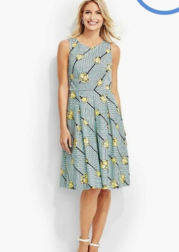 Talbots Tulip Floral Striped Printed 