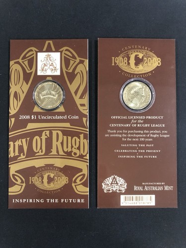 2008 Australian One Dollar ($1.00) Coin - Centenary Of Rugby League