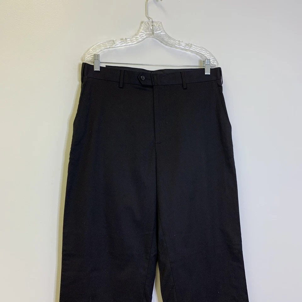 "Vestido chino pantalones delanteros planos para hombre BRANDINI en negro talla 34 x 32"" nuevo #sh3" Foto 2 de 4