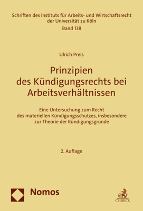 Thumbnail - Ulrich Preis | Prinzipien Des Kündigungsrechts Bei