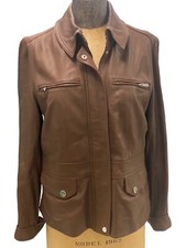 Lauren By Ralph Lauren Soft Brown Leather Jacket Large